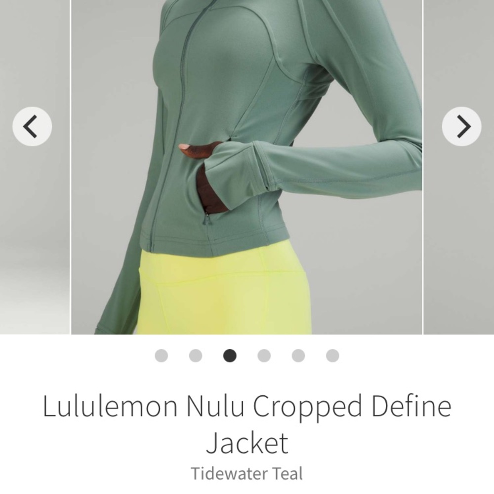 Lululemon Athletica Tidewater Teal Cropped Define Jacket